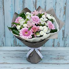 Букет цветов из:  Герберы, Альстромерии и Хризантемы в Игумново