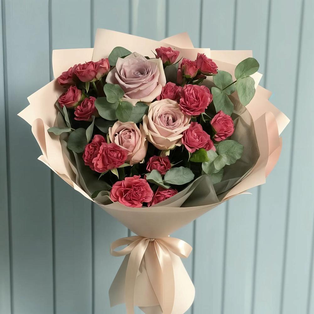 Букет цветов из: Гвоздики и Розы в Игумново