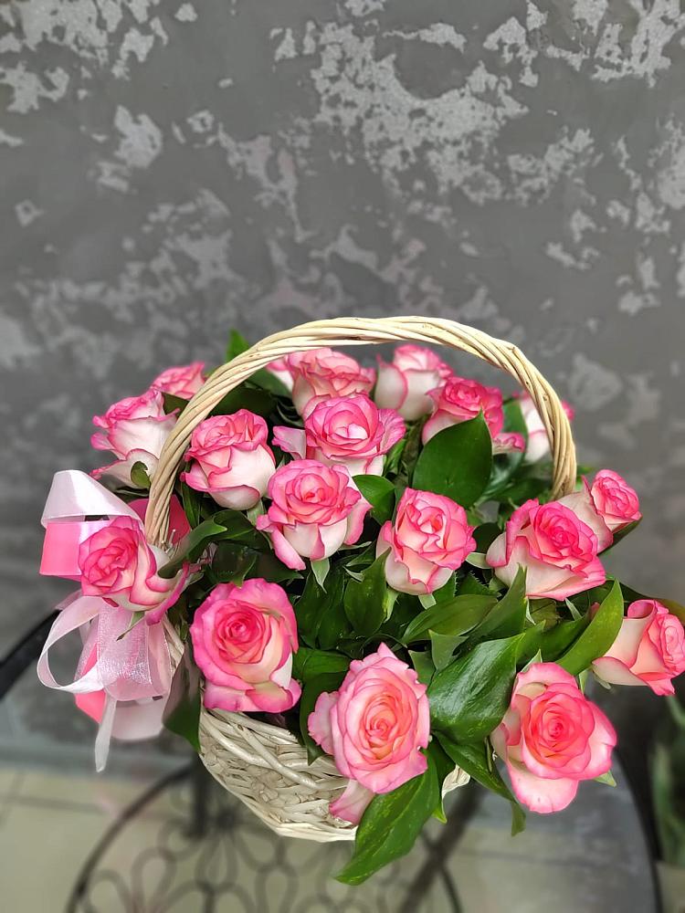 Цветочная композиция из Розы в корзине в Игумново
