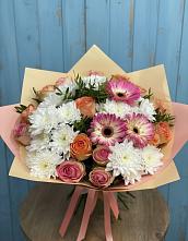 Букет цветов из:  Розы, Герберы и Хризантемы в Игумново