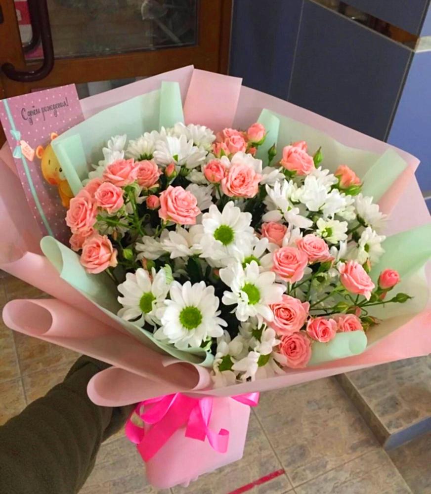 Букет цветов из: Розы и Хризантемы в Игумново