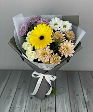 Букет цветов из:  Розы, Герберы и Хризантемы в Игумново