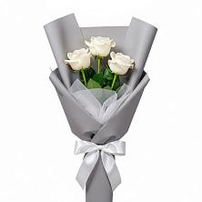 Букет 3 белые розы в Игумново