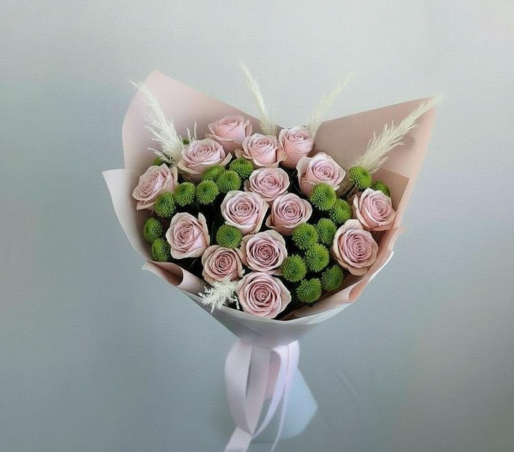 Букет цветов из: Розы и Хризантемы в Игумново