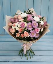 Букет цветов из:  Хризантемы, Розы и Альстромерии в Игумново