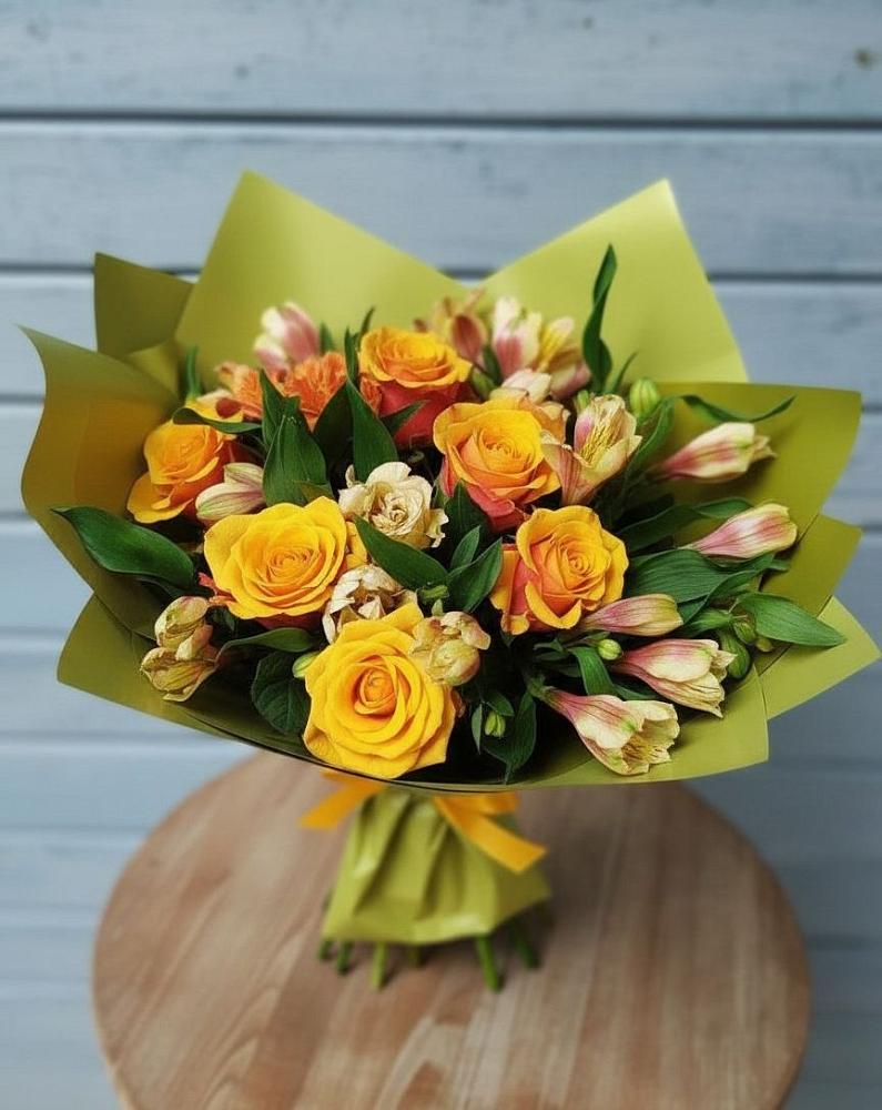 Букет цветов из: Альстромерии и Розы в Игумново