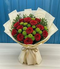 Букет цветов из:  Розы и Хризантемы в Игумново