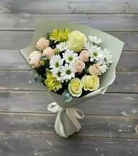 Букет цветов из:  Альстромерии, Розы и Хризантемы в Игумново