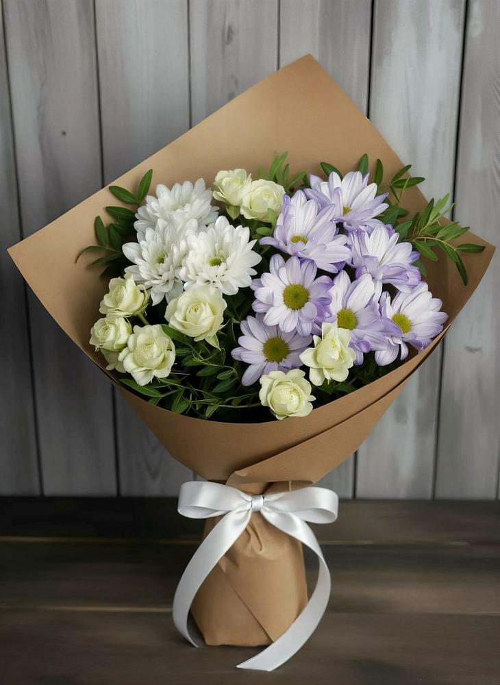Букет цветов из: Хризантемы и Розы в Игумново